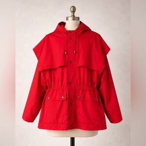 Fox Fire “Aussie Traveler” Red Hooded Rain Jacket – Size Large Outdoor Hiking